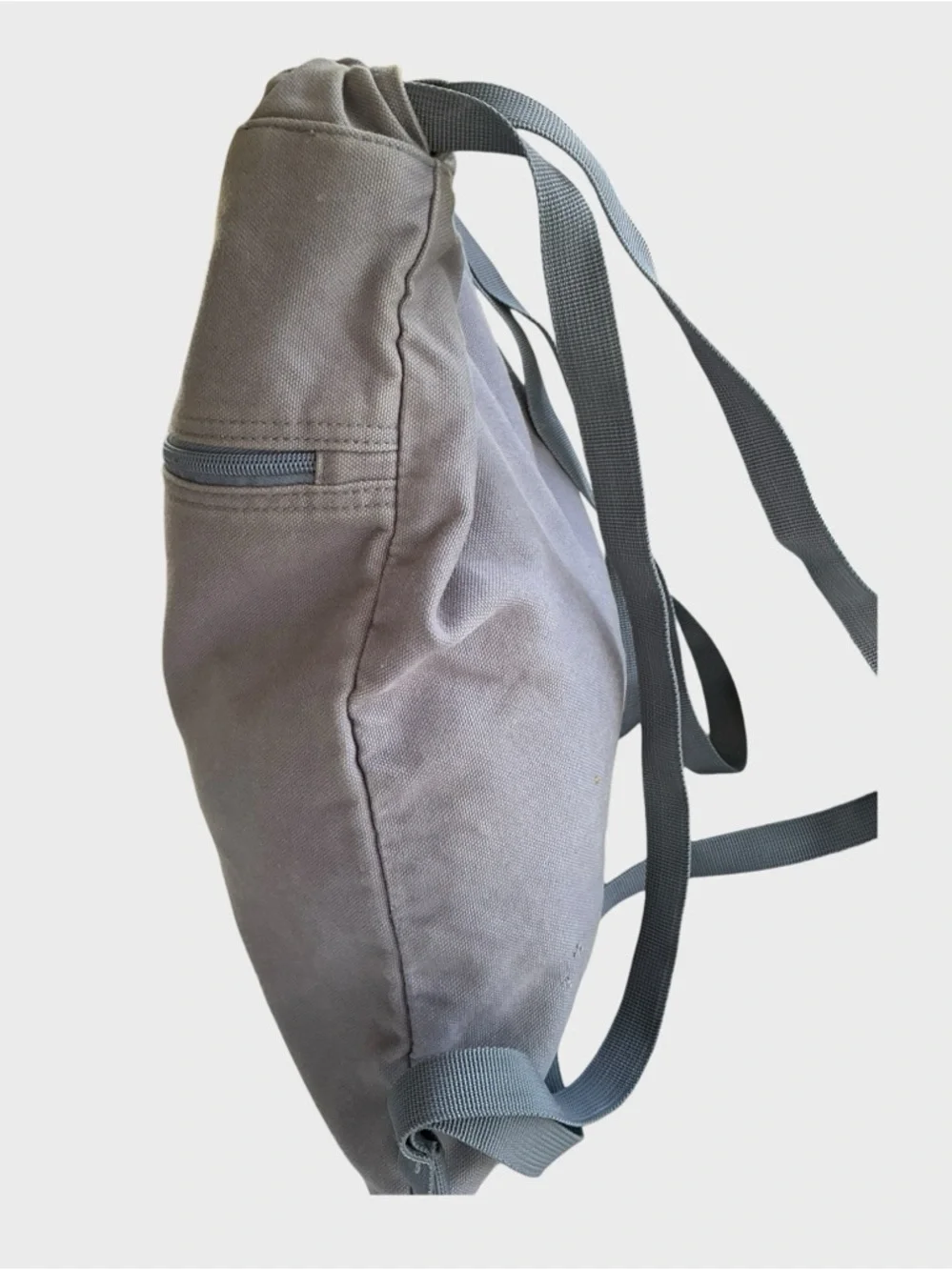 Disney World Backpack Distressed Denim Grey Drawstring Vintage Style Bag